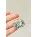 Handmade Gray‑Green Succulent Earrings (Polymer Clay, Rose Gold)