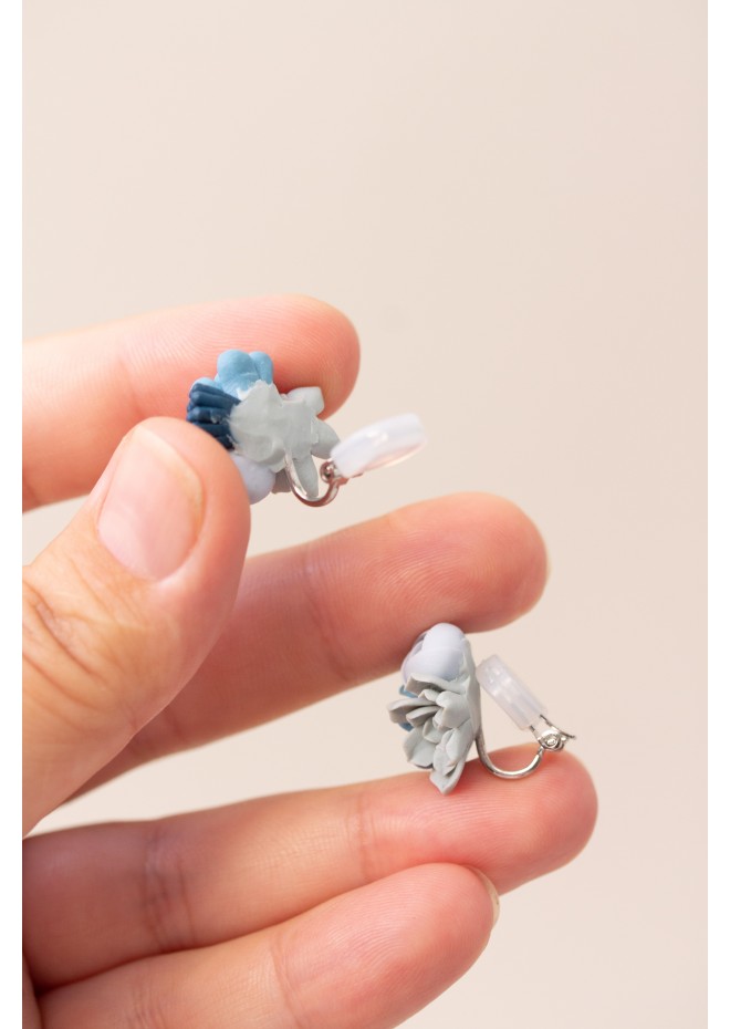 Succulent Bouquet Earrings – Handmade in Pastel Clay