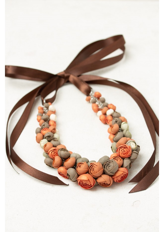 Becoming You — Handmade Terracotta Floral Necklace