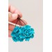 Blue gold Flowers Statement earrings, polymer clay earrings