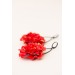 Red gold Flowers Statement earrings, polymer clay earrings