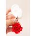 Red gold Flowers Statement earrings, polymer clay earrings