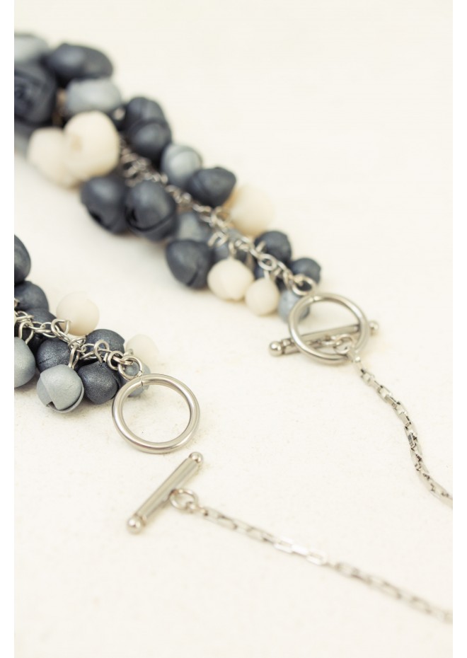 Beyond Colors Necklace – Unique Handmade Gray and White Floral Jewelry | Eten Iren