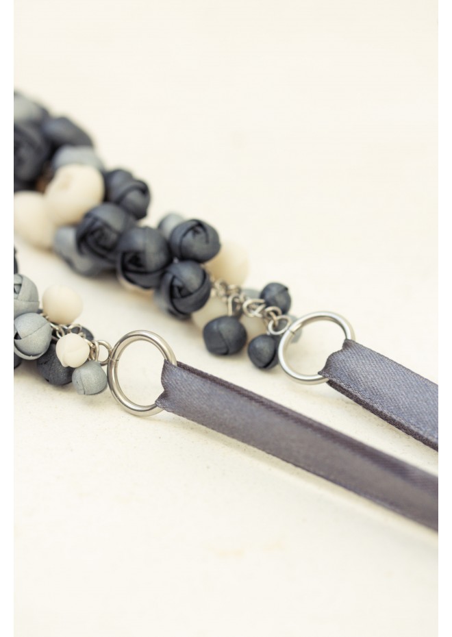 Beyond Colors Necklace – Unique Handmade Gray and White Floral Jewelry | Eten Iren
