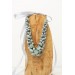 Gray and Mint Handmade Floral Necklace