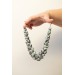 Gray and Mint Handmade Floral Necklace