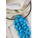 Blue Sculptural Asymmetric Necklace