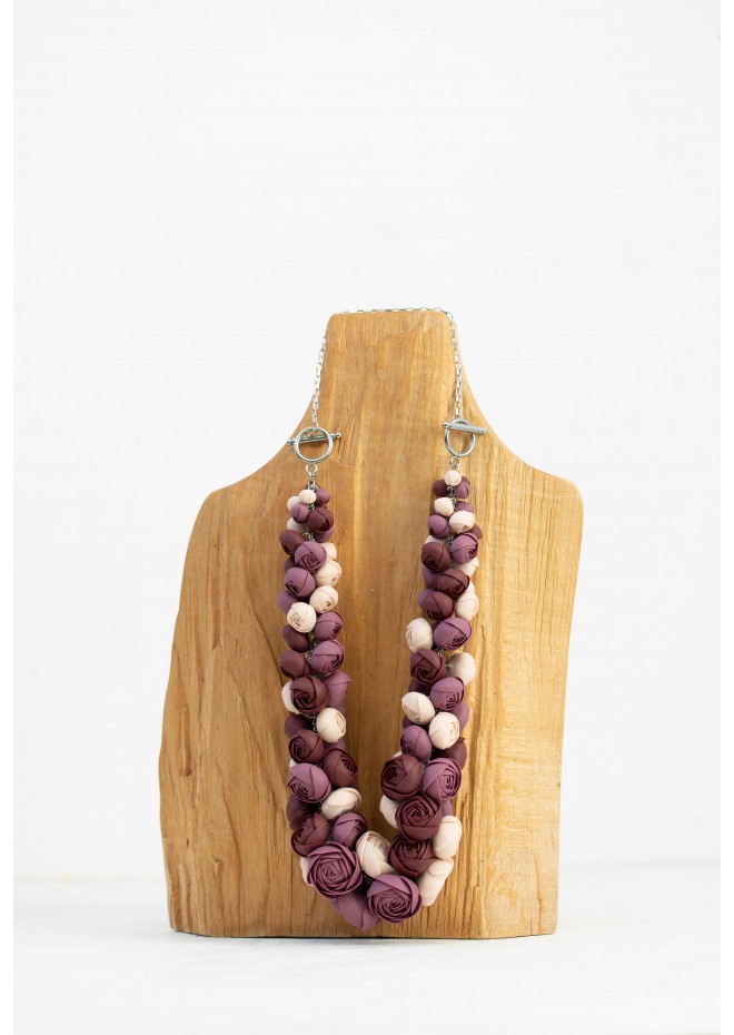 Purple Rose Floral Necklace