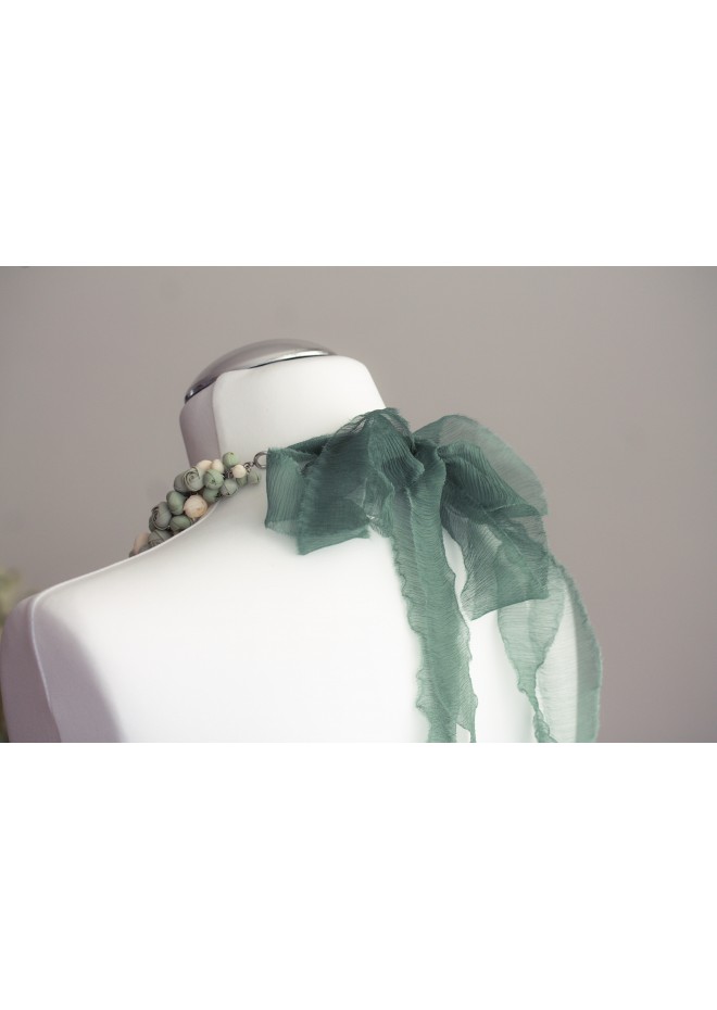 Sage & Ivory Rose Floral Necklace