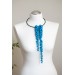 Blue Sculptural Asymmetric Necklace
