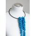 Blue Sculptural Asymmetric Necklace
