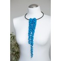Blue Sculptural Asymmetric Necklace