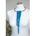 Blue Sculptural Asymmetric Necklace
