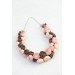 Chocolate Blush Floral Statement Necklace
