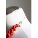Deep Red Floral Statement Necklace