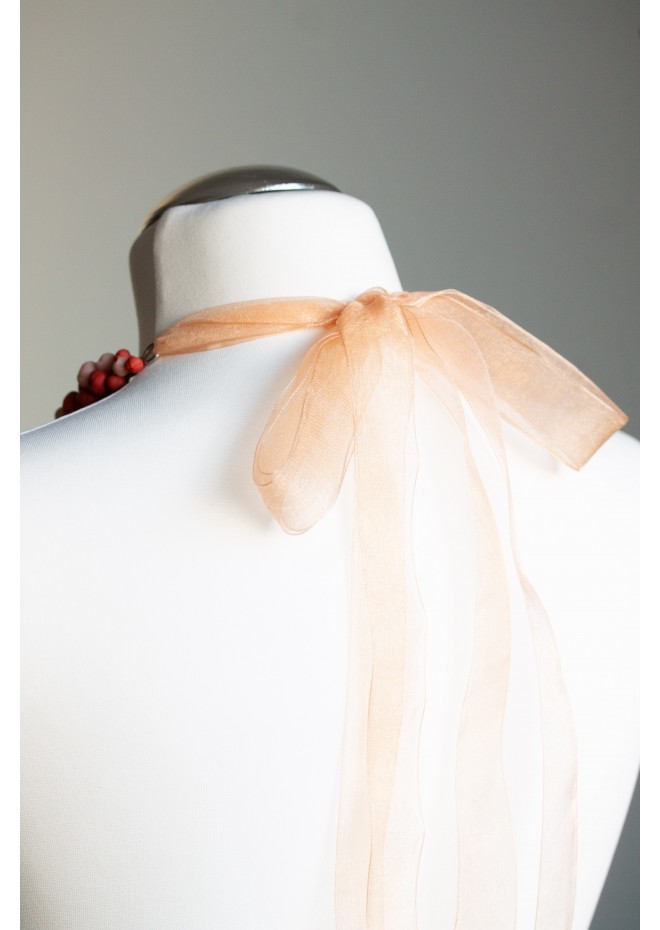 Deep Red Floral Statement Necklace