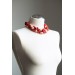 Deep Red Floral Statement Necklace