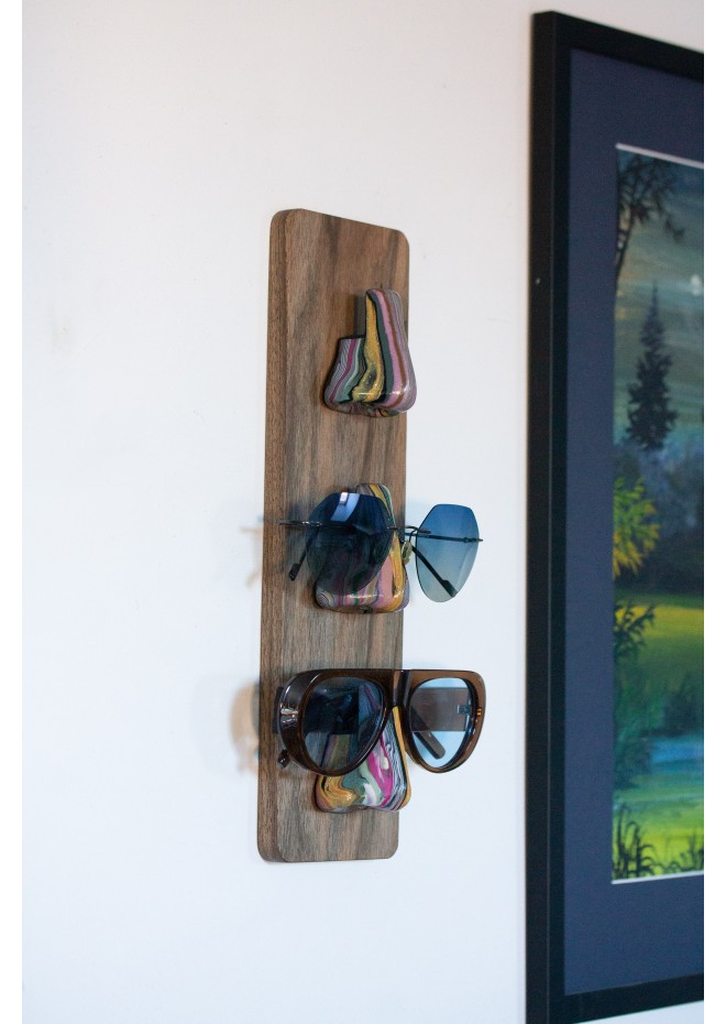 Wall Mounted Glasses Holder with Sculptural Noses