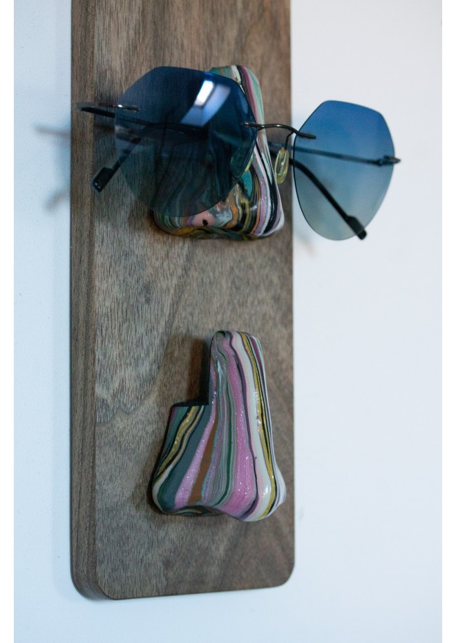 Wall Mounted Glasses Holder with Sculptural Noses