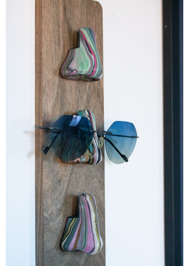 Wall Mounted Glasses Holder with Sculptural Noses