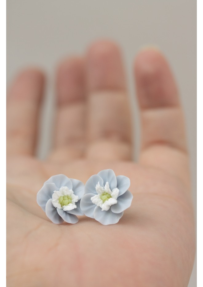 Floral Stud Earrings – Delicate Botanical Bridal Design