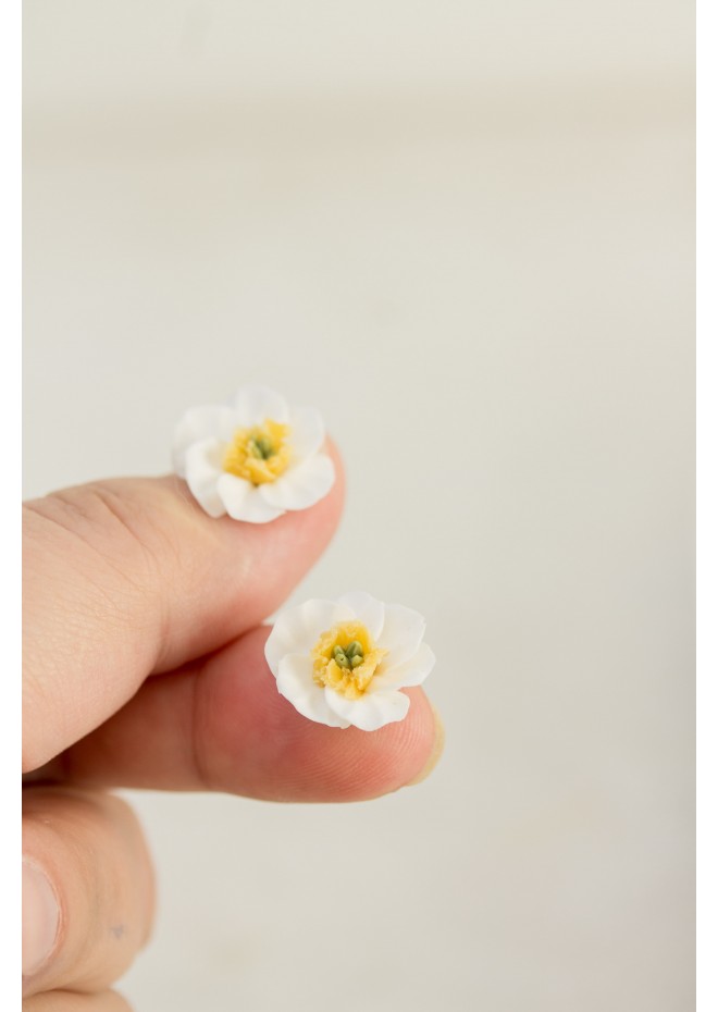 Floral Stud Earrings – Delicate Botanical Bridal Design