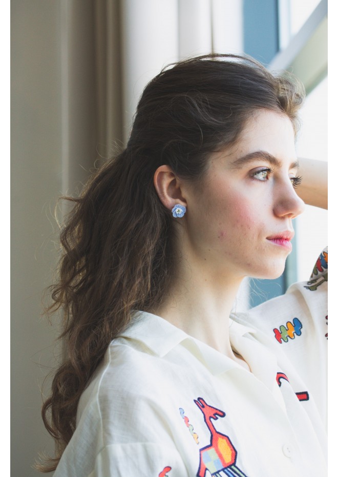 Floral Stud Earrings – Delicate Botanical Bridal Design