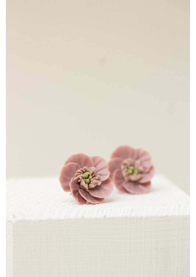 Floral Stud Earrings – Delicate Botanical Bridal Design