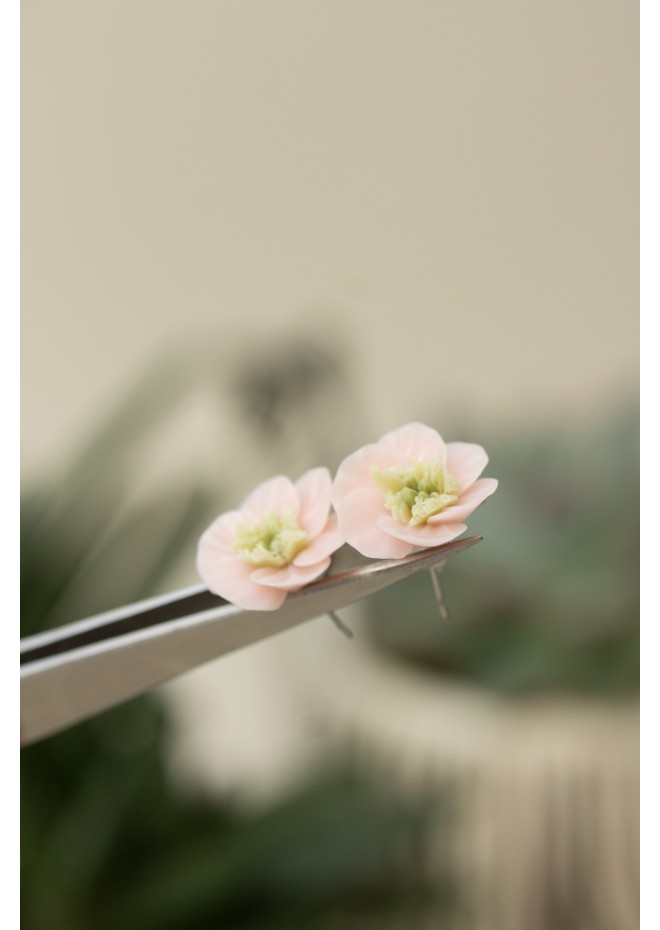 Floral Stud Earrings – Delicate Botanical Bridal Design