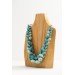 Dusty Teal Floral Statement Necklace
