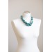 Dusty Teal Floral Statement Necklace
