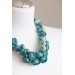 Dusty Teal Floral Statement Necklace