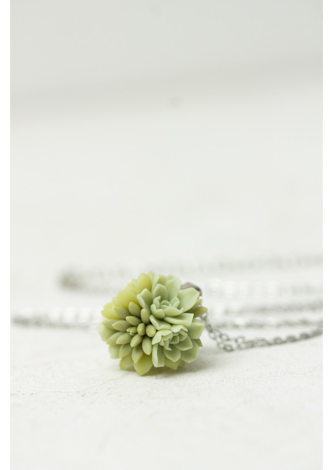 Succulent Ball Necklace – Handmade Botanical Sphere Pendant