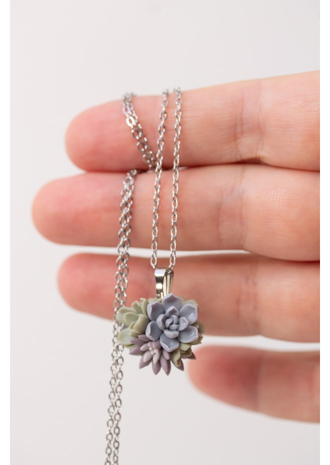 Succulent Ball Necklace – Handmade Botanical Sphere Pendant
