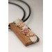 Handmade Floral Bouquet Necklace with Walnut Wood Pendant