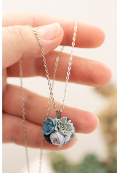 Succulent Ball Necklace – Sculptural Botanical Sphere Pendant
