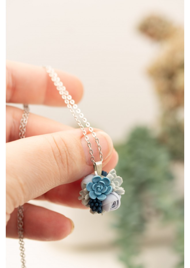 Succulent Ball Necklace – Handmade Botanical Sphere Pendant