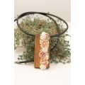 Handmade Floral Bouquet Necklace with Walnut Wood Pendant