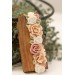 Handmade Floral Bouquet Necklace with Walnut Wood Pendant