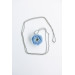 Extra Long Ranunculus Flower Necklace with Handmade Blue Pendant
