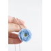 Extra Long Ranunculus Flower Necklace with Handmade Blue Pendant