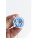 Extra Long Ranunculus Flower Necklace with Handmade Blue Pendant
