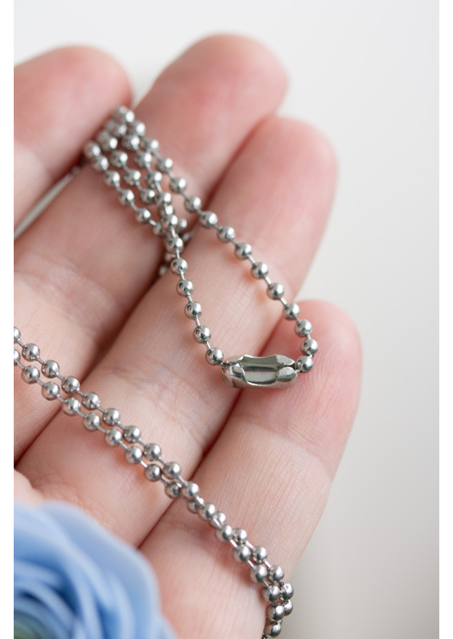 Extra Long Ranunculus Flower Necklace with Handmade Blue Pendant