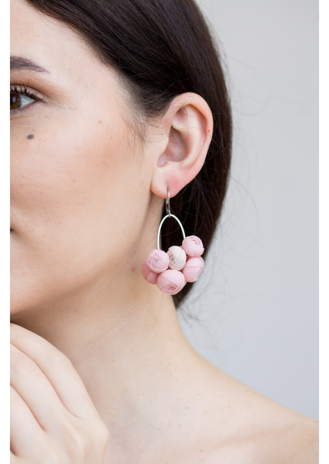 Ranunculus Flower Statement Earrings in Multiple Colors