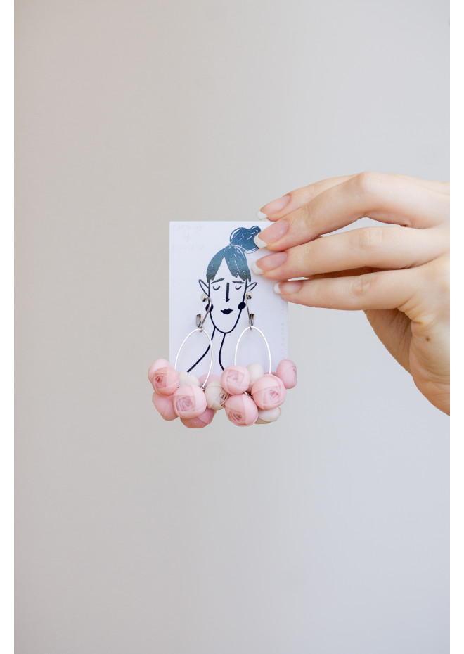 Ranunculus Flower Statement Earrings in Multiple Colors