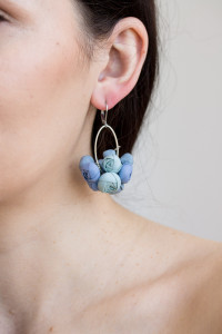 Floral Statement Earrings – Ranunculus Flower Bouquet, Choose Color