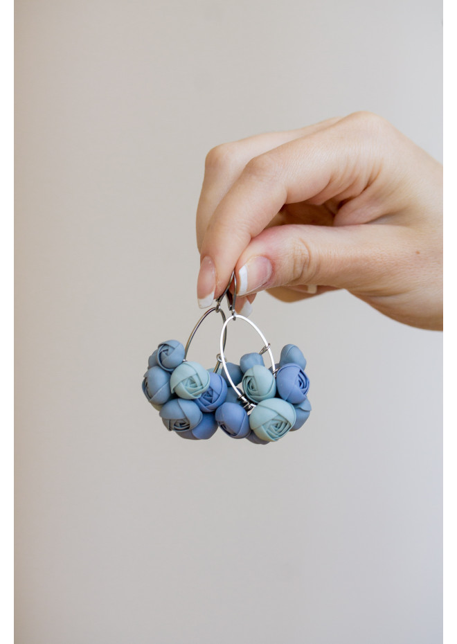 Ranunculus Flower Statement Earrings in Multiple Colors