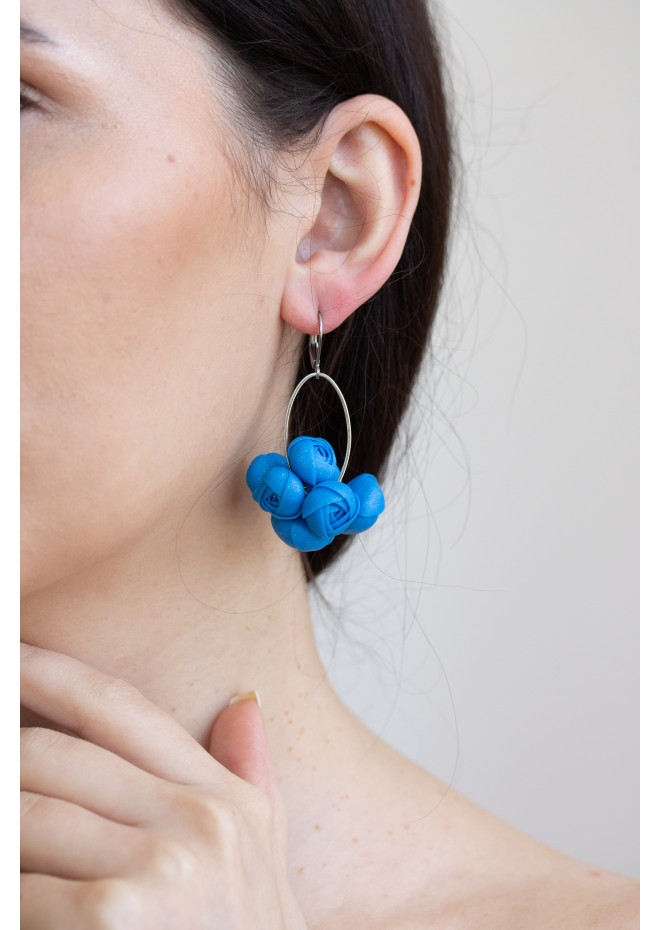 Ranunculus Flower Statement Earrings in Multiple Colors