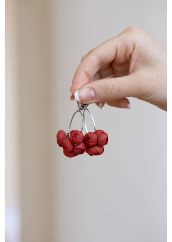 Ranunculus Flower Statement Earrings in Multiple Colors