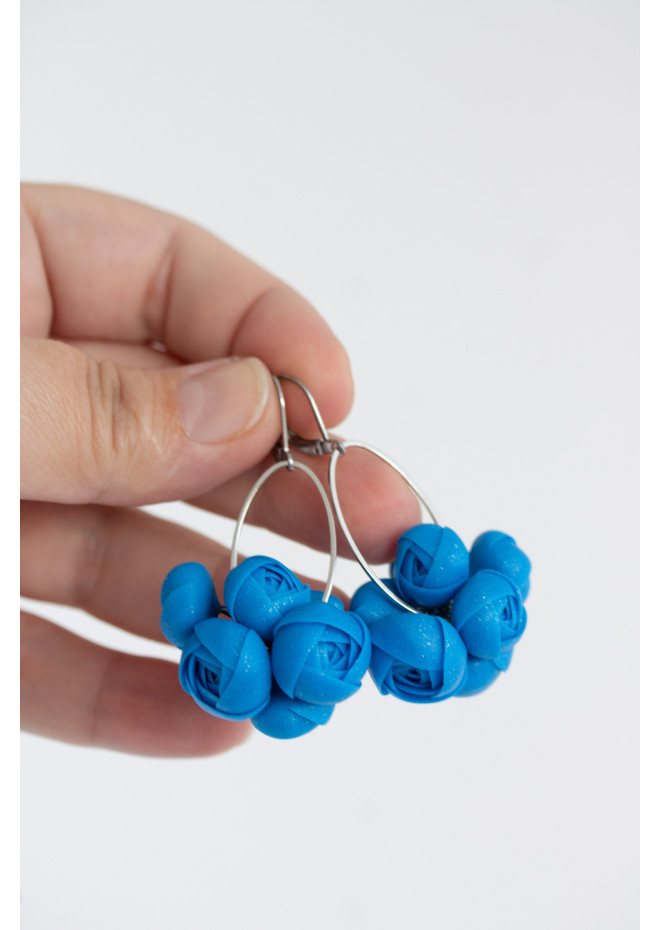 Ranunculus Flower Statement Earrings in Multiple Colors